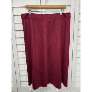 Bagatelle Collection Faux Suede A-Line Skirt Women's Size Large Burgundy